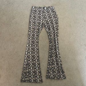 ASOS snake print flare pants